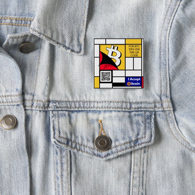 Chapa Cuadrada Bitcoin elegante - Btc crypto (In situ)