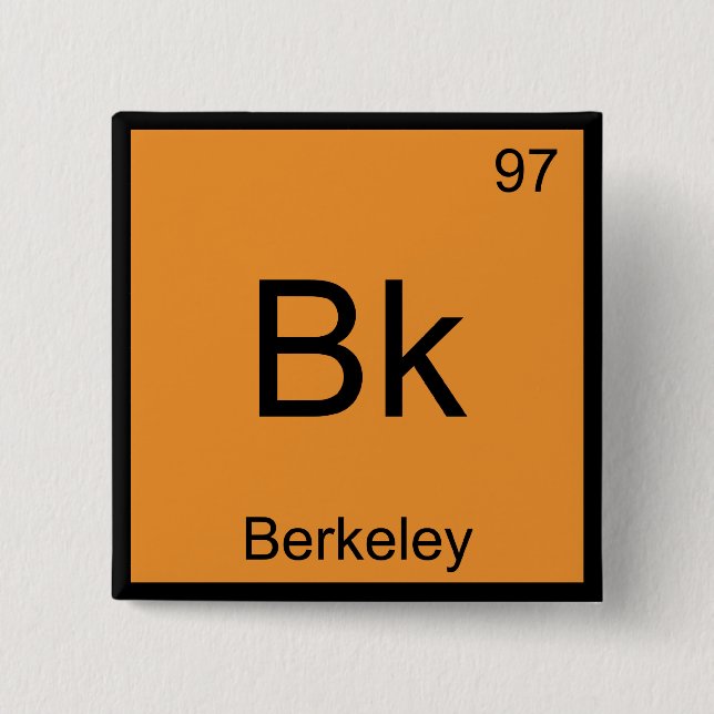 Chapa Cuadrada Bk - Berkeley Chemistry Element Symbol California (Anverso)