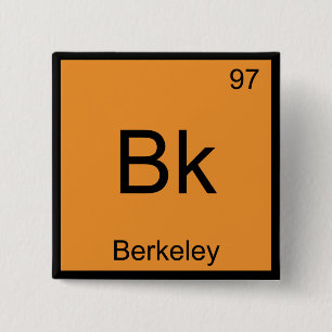 Chapa Cuadrada Bk - Berkeley Chemistry Element Symbol California
