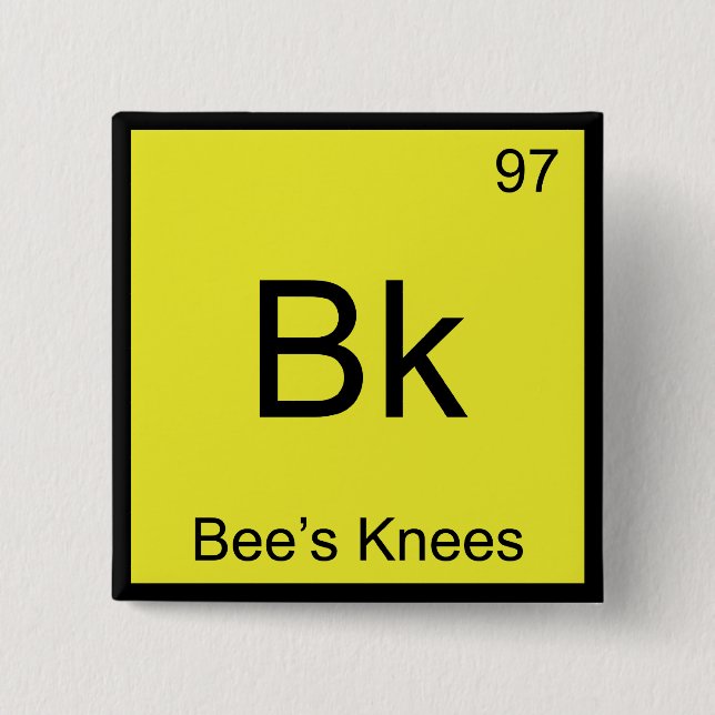 Chapa Cuadrada Bk - Símbolo de elemento de química de las rodilla (Anverso)