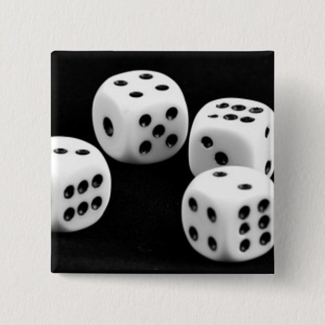 Chapa Cuadrada Black And White Dices (Anverso)