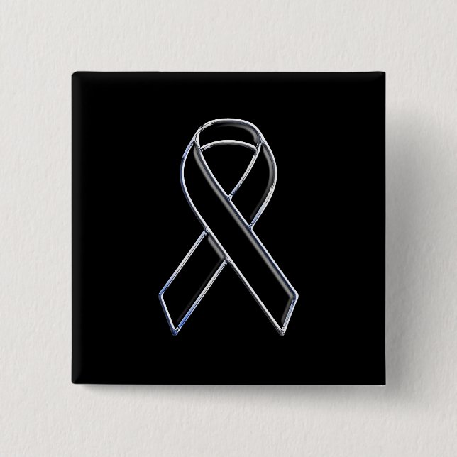 Chapa Cuadrada Black on Black Style Ribbon Awareness (Anverso)