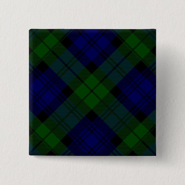 Chapa Cuadrada Black Watch Tartan Blue Green Plage (Anverso)