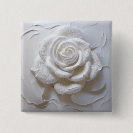 Chapa Cuadrada Blanco Sobre Blanco - Rosa Esculpida