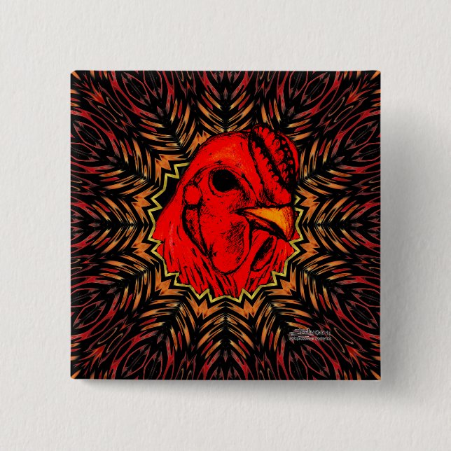 Chapa Cuadrada Blazing Brahma (Anverso)