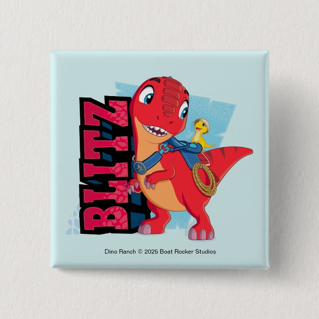 Chapa Cuadrada Blitz | Dino Ranch (Anverso)