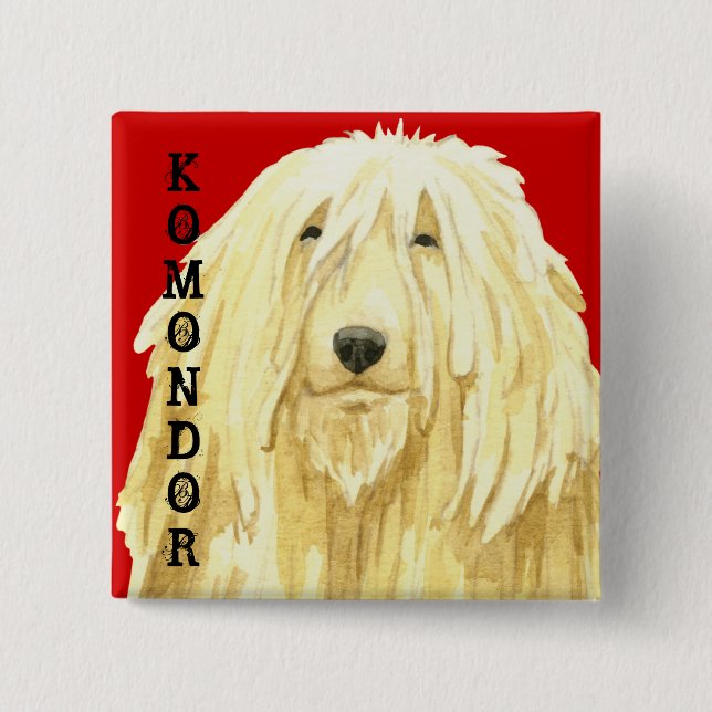 Chapa Cuadrada Bloque de color de Komondor (Anverso)