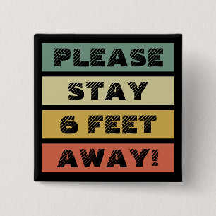 Chapa Cuadrada Bloqueo de color retro de distanciamiento social