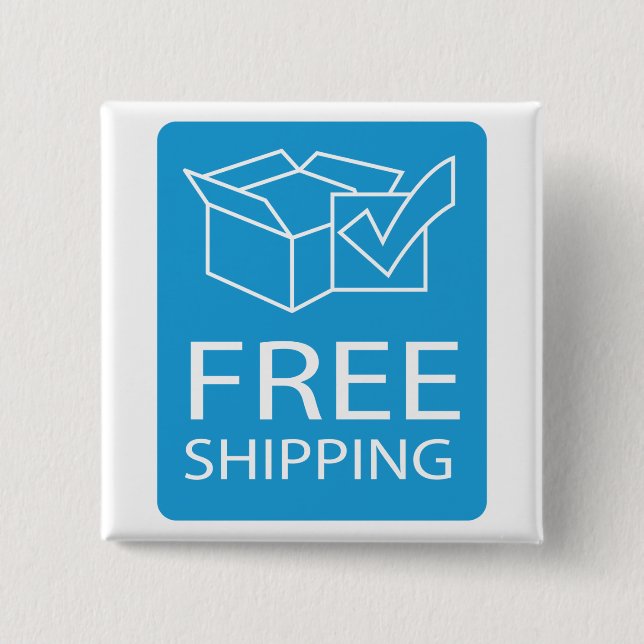 Chapa Cuadrada Blue and White Free Shipping Icon (Anverso)