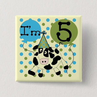 Chapa Cuadrada Blue Cow camisetas y regalos de cumpleaños número 