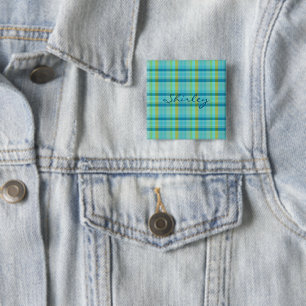 Chapa Cuadrada Blue Plaid by Shirley Taylor