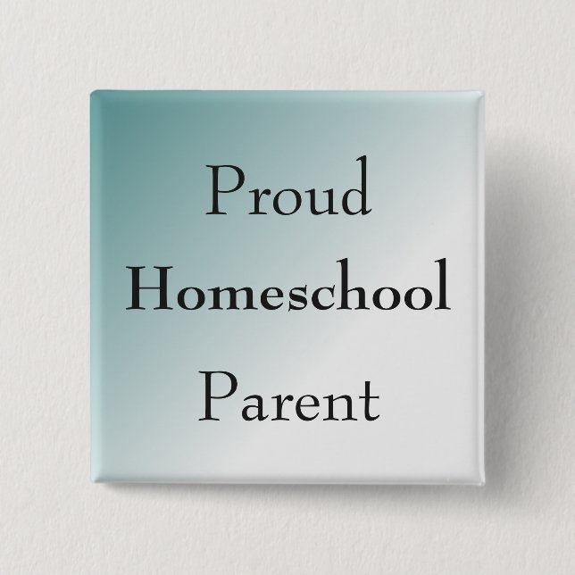 Chapa Cuadrada Blue Proud Homeschool Parent (Anverso)