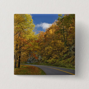 Chapa Cuadrada Blue Ridge Parkway curvando a través de colores de