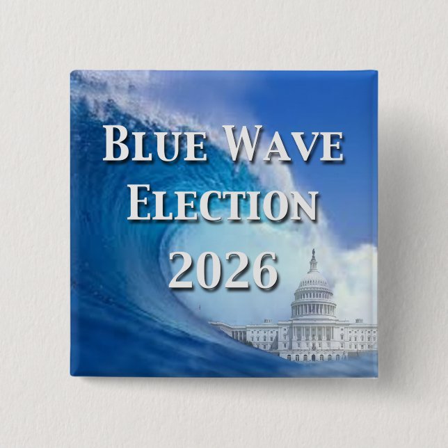 Chapa Cuadrada Blue Wave Election 2026 (Anverso)