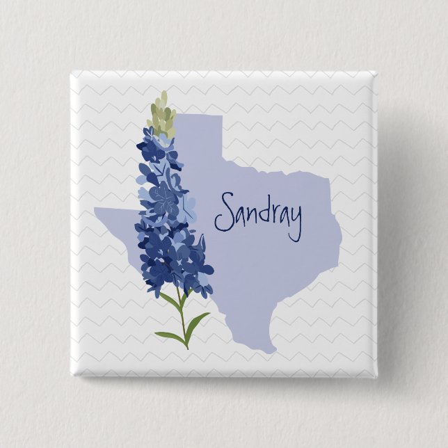 Chapa Cuadrada Bluebonnet Texas personalizado (Anverso)