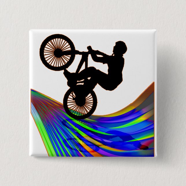 Chapa Cuadrada BMX en el camino del arco iris (Anverso)