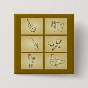 Chapa Cuadrada Boceto de Instrumentos Musicales