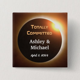 Chapa Cuadrada Boda con tema de eclipse de total compromiso