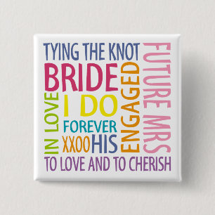 Chapa Cuadrada Boda de Bride Sentiments
