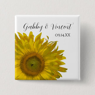 Chapa Cuadrada Boda de girasol amarillo