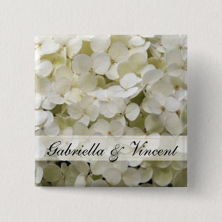 Chapa Cuadrada Boda de hidrangea blanca