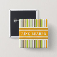Boda de rayas verdes retro Naranja RING BEARER