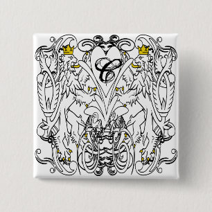 Chapa Cuadrada Boda del Renacimiento de Lion Rampant