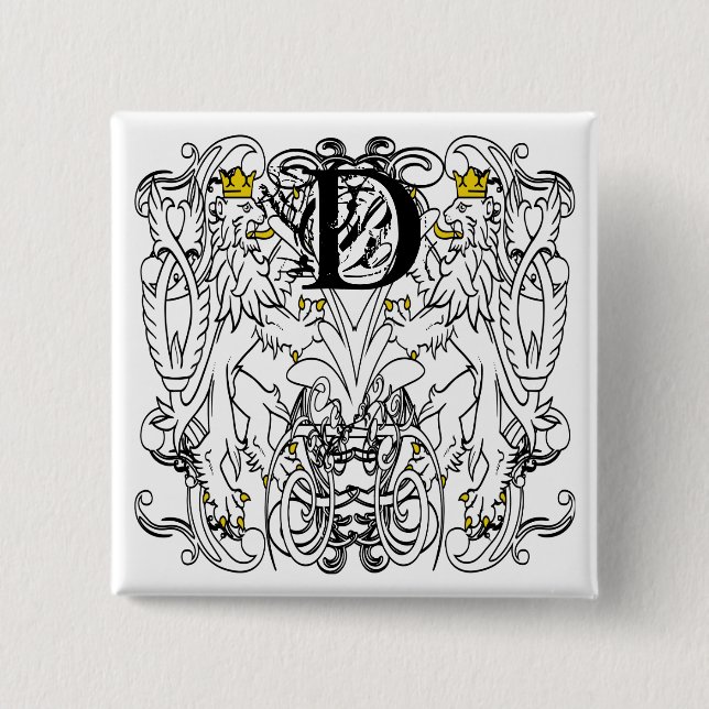 Chapa Cuadrada Boda del Renacimiento de Lion Rampant (Anverso)