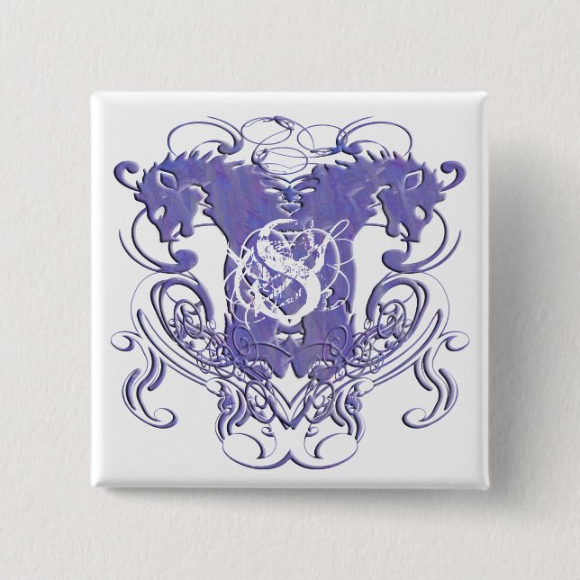 Chapa Cuadrada Boda del Renacimiento de Lion Rampant (Anverso)