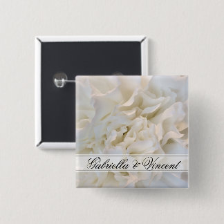 Chapa Cuadrada Boda floral de carnación blanca