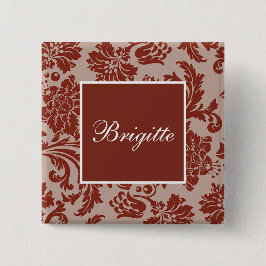 Chapa Cuadrada Boda personalizada de cobre herrumbre damasco