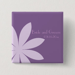 Chapa Cuadrada Boda Purple Daisy