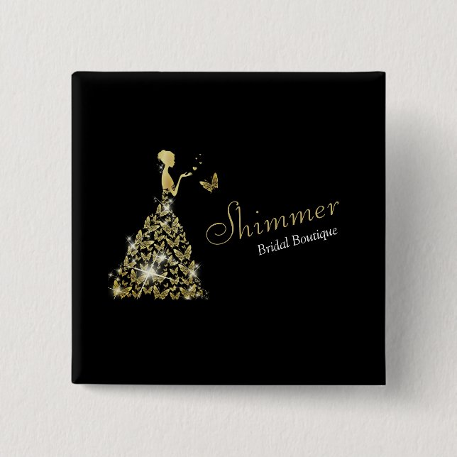 Chapa Cuadrada Boda Vestido Bridal Boutique Business (Anverso)