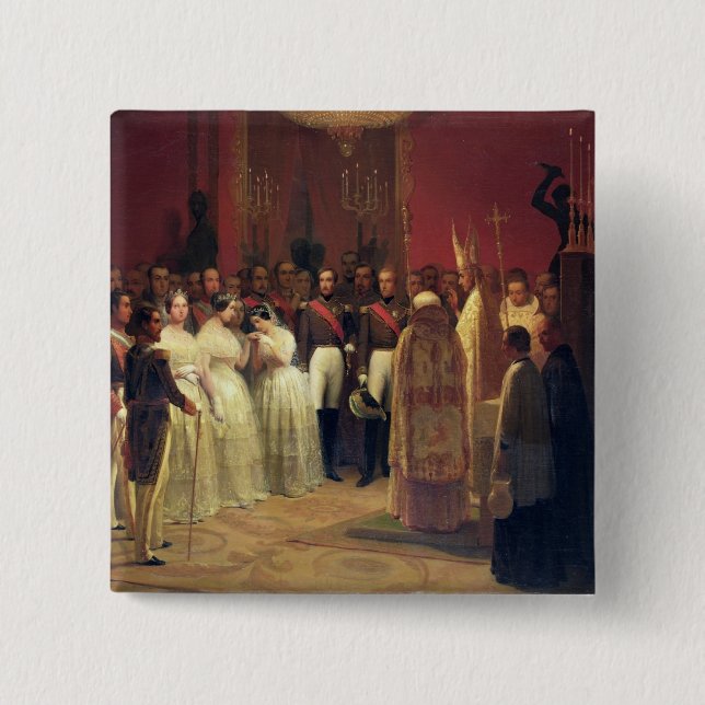 Chapa Cuadrada Bodas de la reina Isabel II (Anverso)