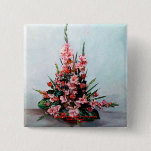 Chapa Cuadrada Bodegón de flores/Vida residual de las flores
