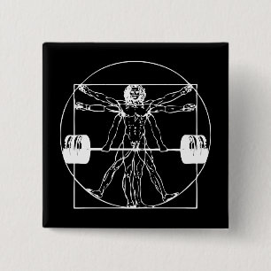 Chapa Cuadrada Bodybuilding - Vitruvian Barbell Man