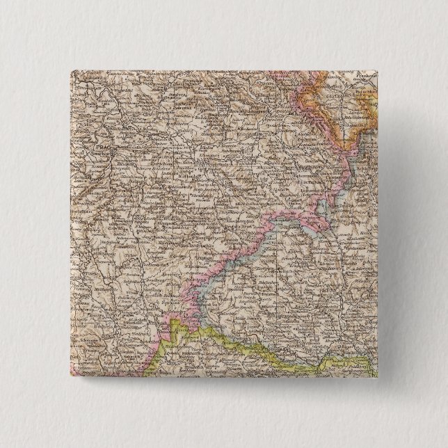 Chapa Cuadrada Bohmen, mapa de Mahren Atlas (Anverso)