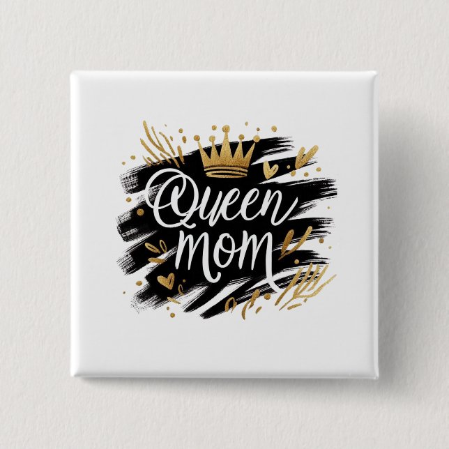 Chapa Cuadrada Boho Rainbow Mama – Warm Earthy Tones Design (Anverso)