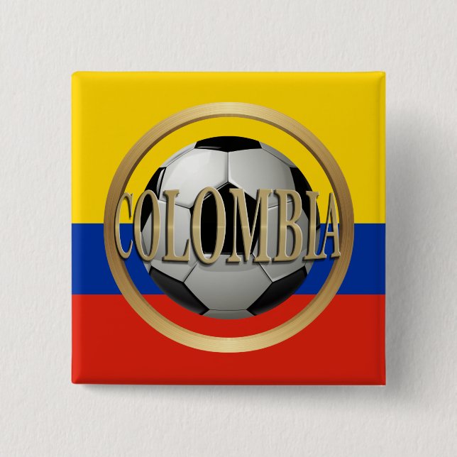 Chapa Cuadrada Bola de fútbol de Colombia (Anverso)