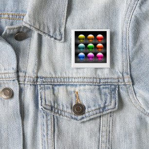 Chapa Cuadrada Bolas abstractas de iconos de la esfera coloridas 