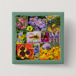 Chapa Cuadrada Bonito Personalizado de color floral de verano Tex