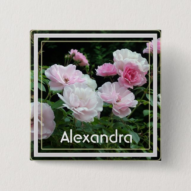 Chapa Cuadrada Bonito verano rosa rosa rosa rosa aleta (Anverso)