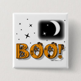 Chapa Cuadrada ¡Boo de Halloween! Botón/Pin