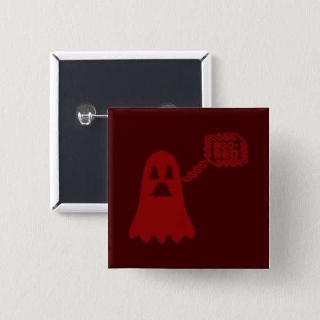 Chapa Cuadrada Boo-Red Button (Anverso y reverso)