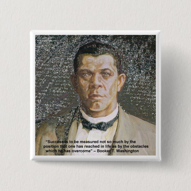 Chapa Cuadrada Booker T Washington & Success (Anverso)