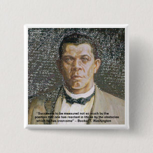Chapa Cuadrada Booker T Washington y cita de éxito