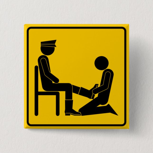 Chapa Cuadrada bootblack amonestador a continuación (Anverso)