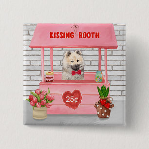 Chapa Cuadrada Booth Kissing, El día de San Valentín de perro de 