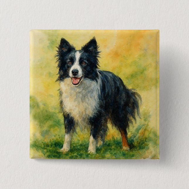 Chapa Cuadrada Border Collie (Anverso)