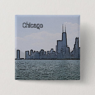 Chapa Cuadrada Bosquejo del impresionante horizonte de Chicago